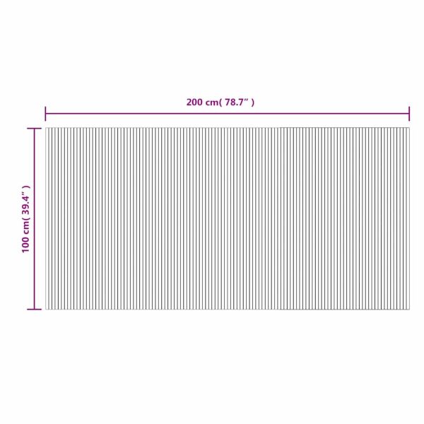 Килим, правоъгълен, кафяв, 100x200 см, бамбук