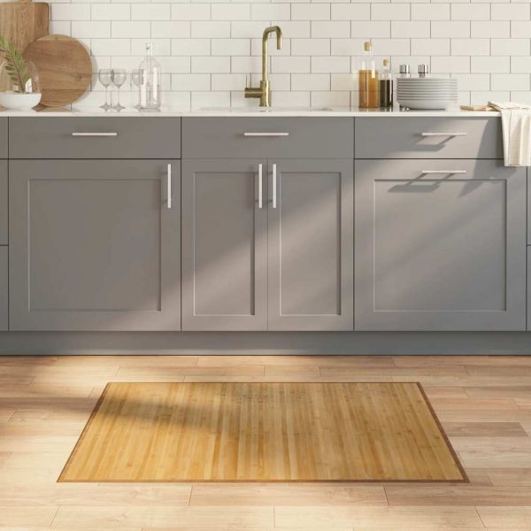 Килим, правоъгълен, натурален, 70x100 см, бамбук