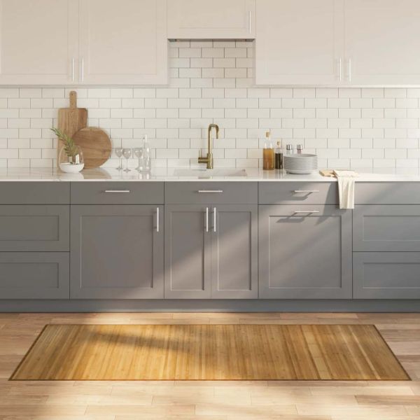 Килим, правоъгълен, натурален, 80x200 см, бамбук