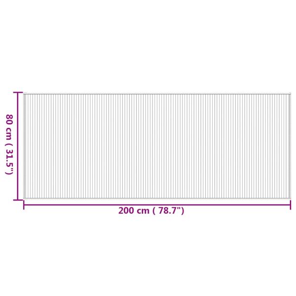 Килим, правоъгълен, натурален, 80x200 см, бамбук