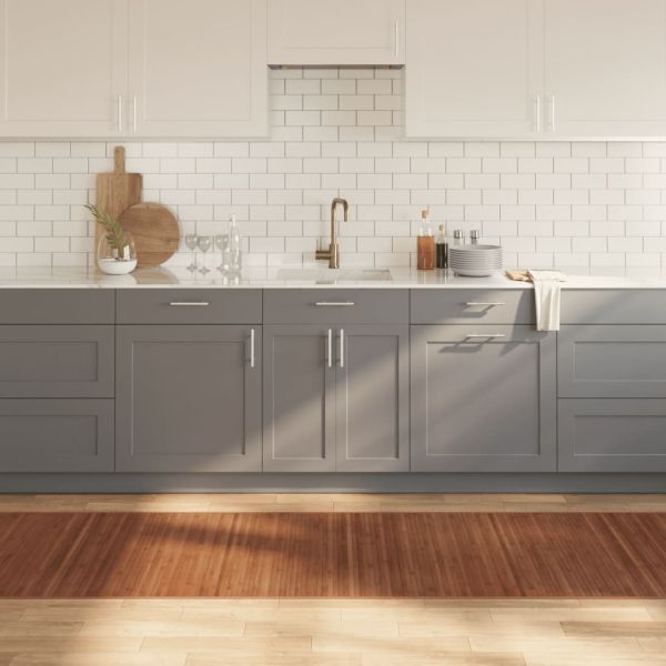 Килим, правоъгълен, кафяв, 80x300 см, бамбук