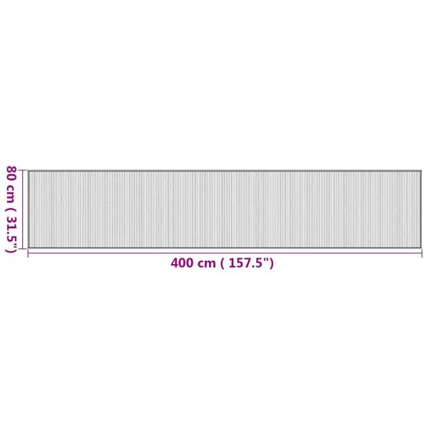 Килим, правоъгълен, натурален, 80x400 см, бамбук