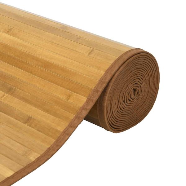 Килим, правоъгълен, натурален, 100x400 см, бамбук