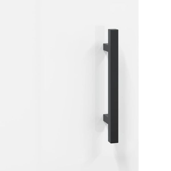 Сайдборд, бял гланц, 69,5x34x90 см, инженерно дърво