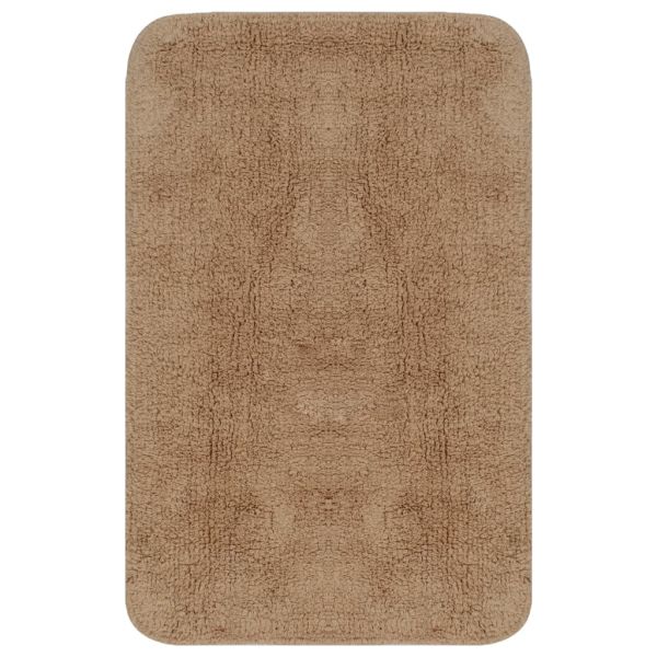 Комплект постелки за баня, 2 бр, текстил, бежови