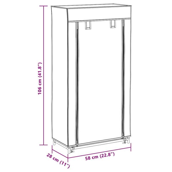 Платнен шкаф за обувки с покривало 58 х 28 х 106 см, черен
