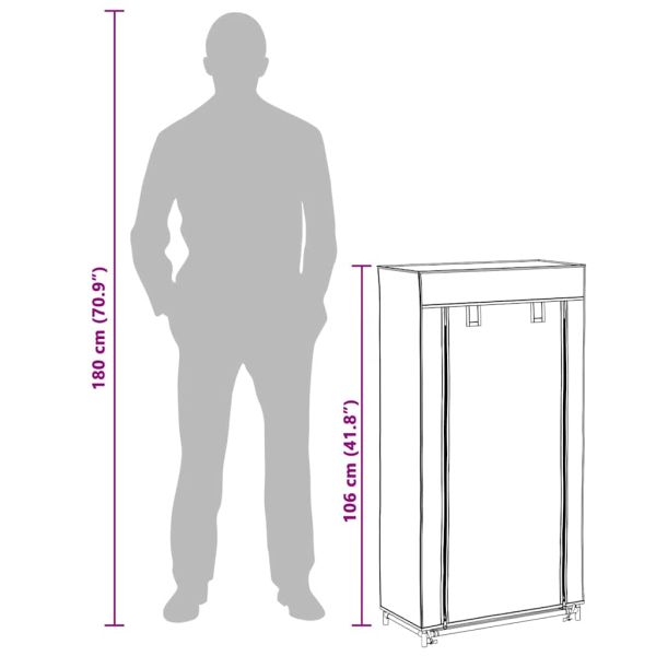 Платнен шкаф за обувки с покривало 58 х 28 х 106 см, черен