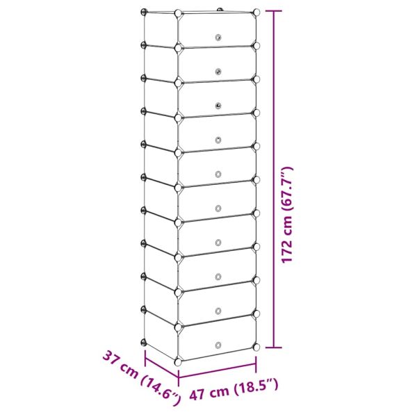 Сглобяем органайзер за обувки, 10 отделения, черен