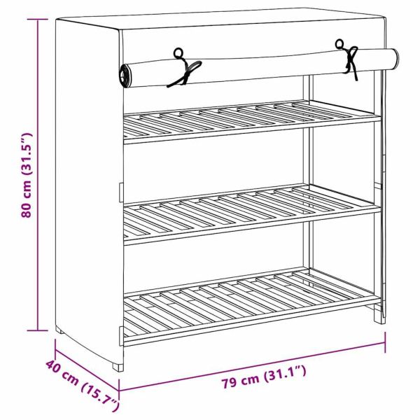 Шкаф за обувки с покривало, сив, 79x40x80 см, плат