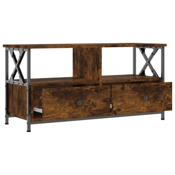 ТB шкаф, опушен дъб, 90x33x45 см, инженерно дърво и желязо