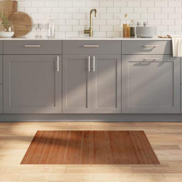 Килим, правоъгълен, кафяв, 70x100 см, бамбук