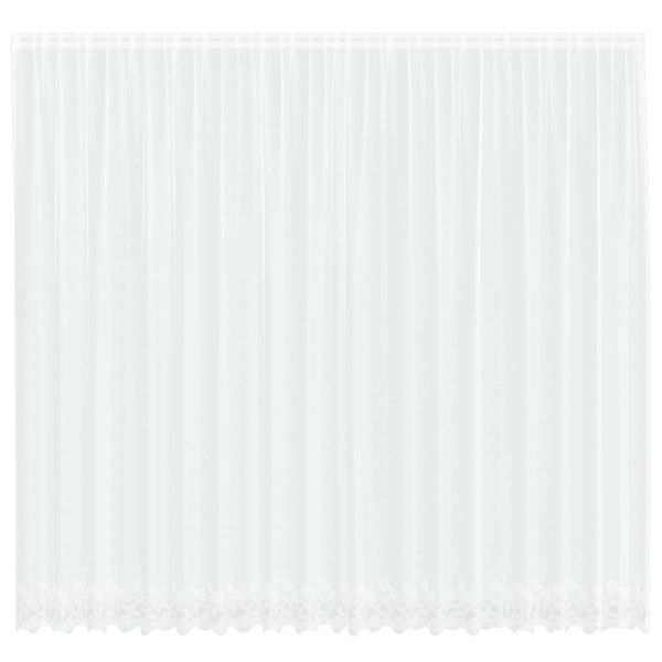 Перде от дантела С завеси Флорален Бяло 300 x 500 cm Полиестер