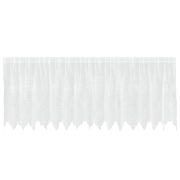 Перде от дантела С завеси Флорален Бяло 100 x 400 cm Полиестер