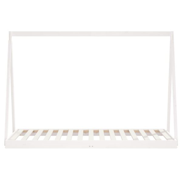 Детска рамка за легло, бяла, 90x190 см, бор масив