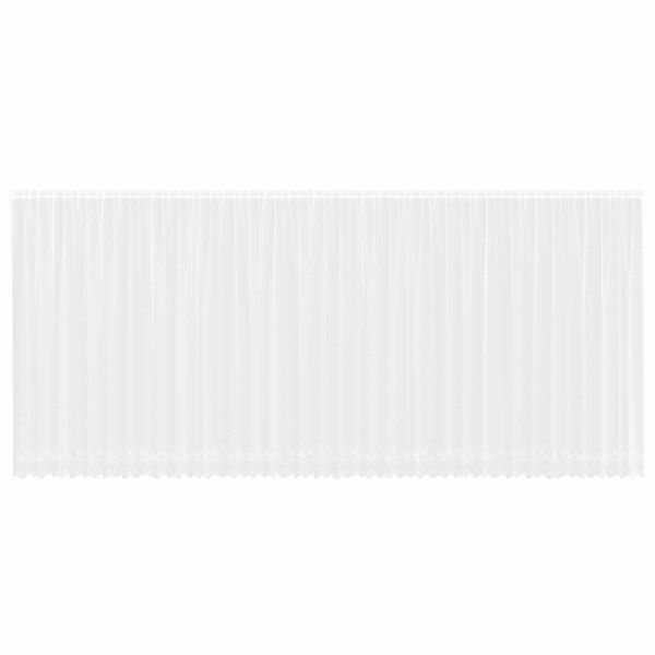 Перде от дантела С завеси Флорален Бяло 220 x 900 см Полиестер