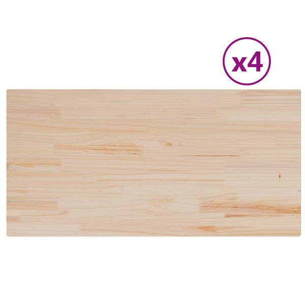 Плотове за маси, 4 бр, 100x50x1,7 см, правоъгълни, бор масив