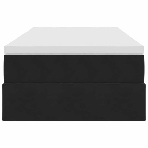 Легло с място за съхранение и матрак Черно 100 x 200 cm Кадифе
