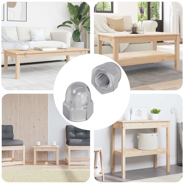 Железни гайки 2 pcs Сребрист 12,8 х 12,8 х 6,5 см Стомана