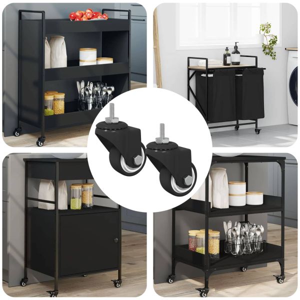 Въртящо се колело 2 pcs Черно 40,4 x 40,4 x 19,7 мм