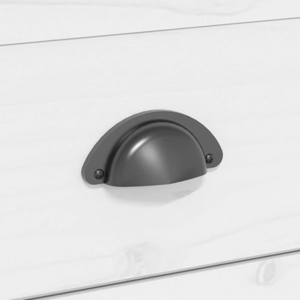 Маса за кафе BODO, бяло и кафяво, 100x55x46 см, бор масив