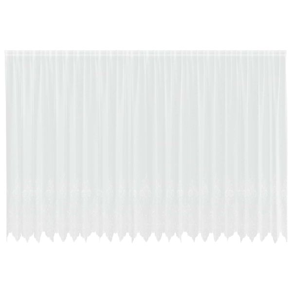 Перде от дантела С завеси Флорален Бяло 200 x 600 cm Полиестер