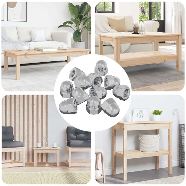 Железни гайки 12 pcs Сребрист 12,8 х 12,8 х 6,5 см Желязо