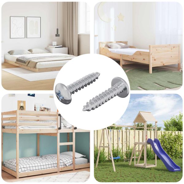 Дървени винтове 2 pcs Сребрист M4 x 20 мм Стомана