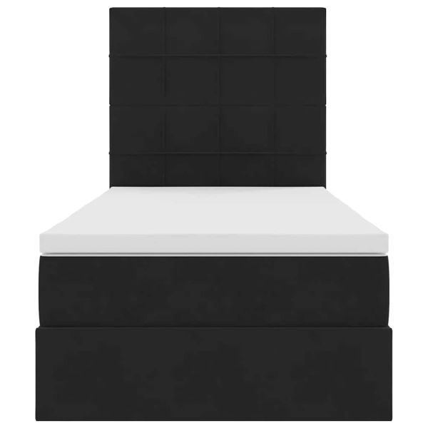 Легло с място за съхранение и матрак Черно 100 x 200 cm Кадифе