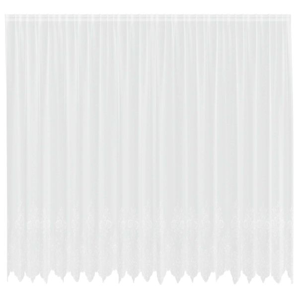 Перде от дантела С завеси Флорален Бяло 280 x 500 см Полиестер