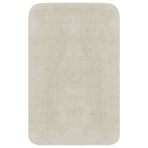 Комплект постелки за баня, 2 бр, текстил, бели