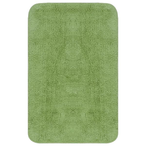 Комплект постелки за баня, 2 бр, текстил, зелени