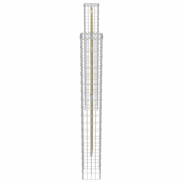 Стълб за ограда. 2 pcs Сребрист 20 х 20 х 190 см Метал