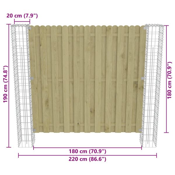 Стълб за ограда. 2 pcs Сребрист 20 х 20 х 190 см Метал