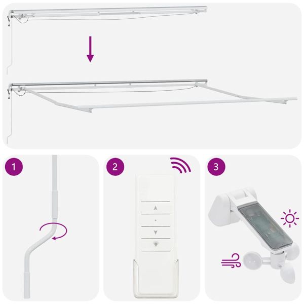 Рамка за сенник Бяло 400 × 300 cm Алуминий