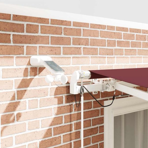 Автоматично прибираща се тента с LED, бордо, 300x250 см