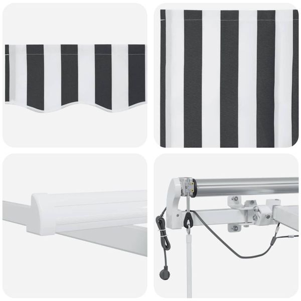 Автоматично прибираща се тента с LED антрацит и бял 400x300 см