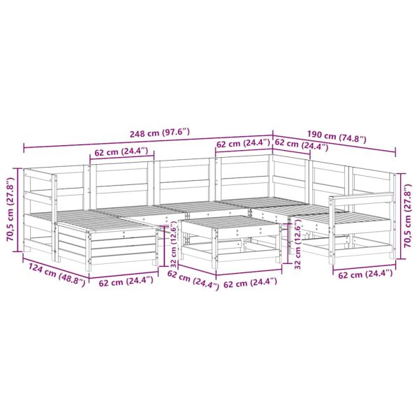 Градински комплект диван от 8 части, импрегниран бор