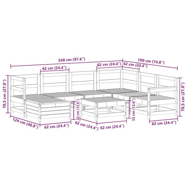 Градински комплект диван от 8 части, импрегниран бор