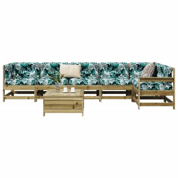 Градински комплект диван от 7 части, импрегниран бор