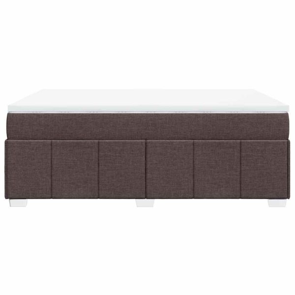 Боксспринг легло с матрак, тъмнокафяво, 140x190 см, плат