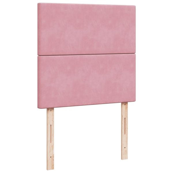 Боксспринг легло с матрак, розово, 80x200 см, кадифе