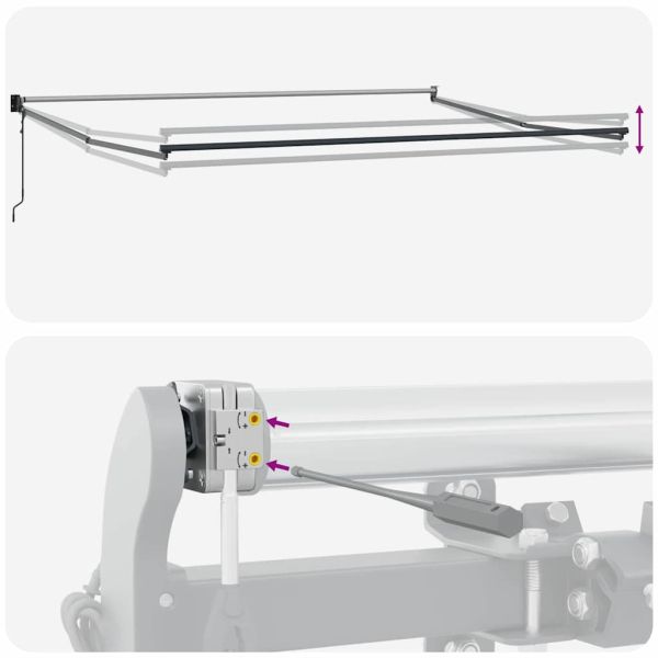 Сгъваем навес Оранжево и кафяво 350 x 250 cm Полиестер и метал