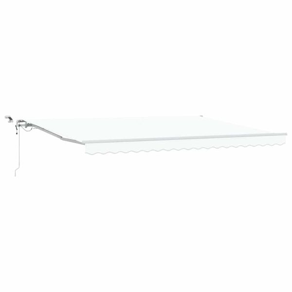 Сгъваем навес Бяло 450 × 300 cm Полиестер и метал