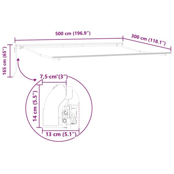 Сгъваем навес Оранжево и кафяво 500 × 300 cm текстил
