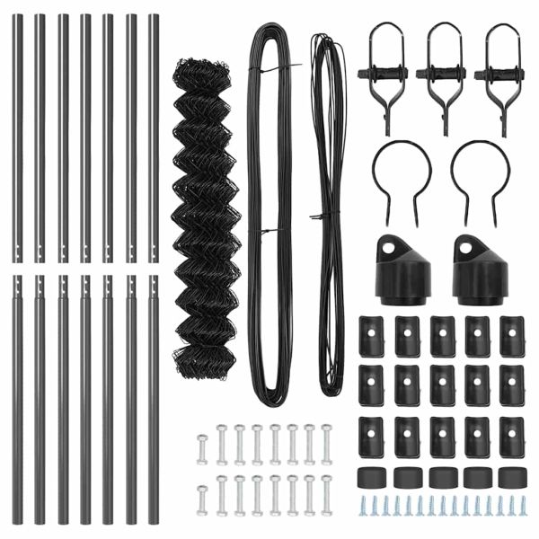 Стълб за ограда. Сив 10 x 1,2 м (мрежа 40 x 40 мм)
