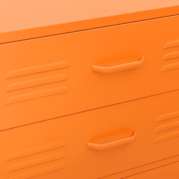 Шкаф с чекмеджета, оранжев, 80х35х101,5 см, стомана