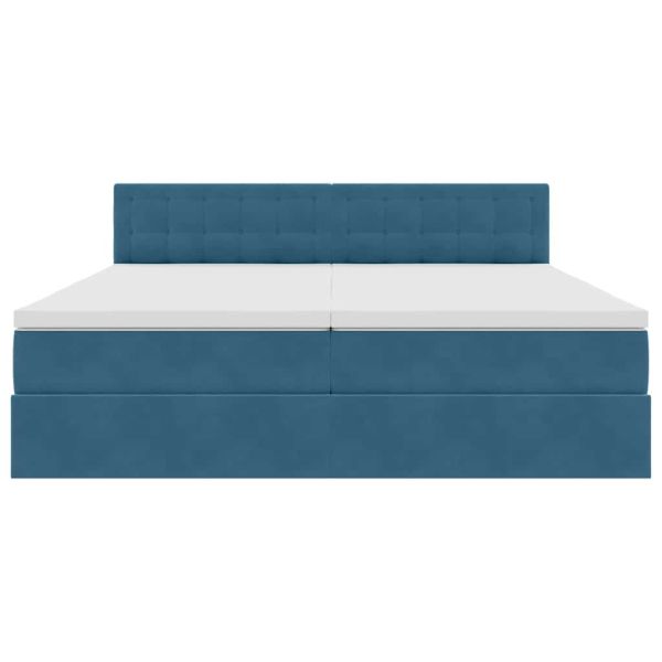 Легло С LED лентисти светлини Тъмен син 200 x 200 cm Кадифе