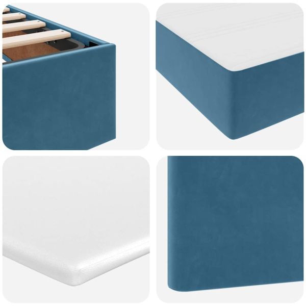 Легло с място за съхранение и матрак Тъмен син 100 x 200 cm