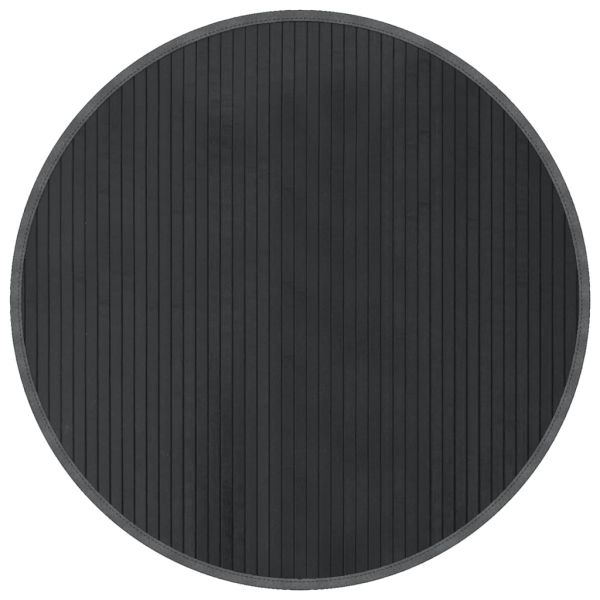 Килим, кръгъл, сив, 80 см, бамбук