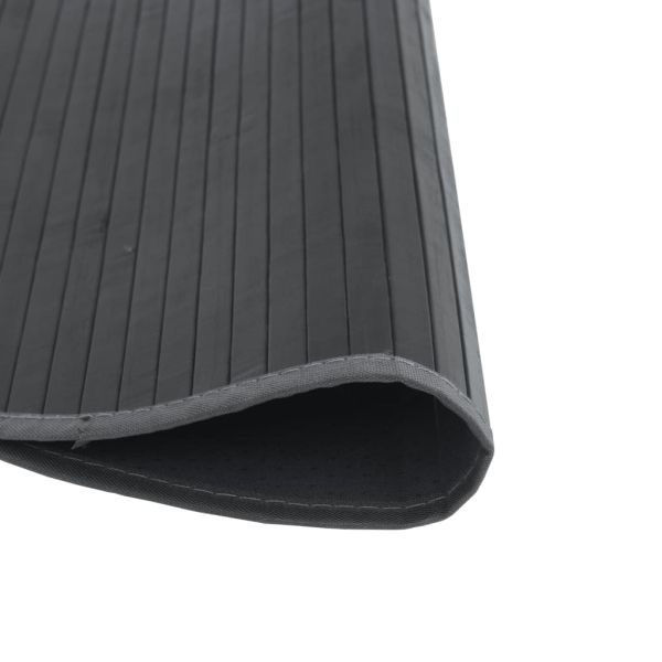 Килим, кръгъл, сив, 80 см, бамбук